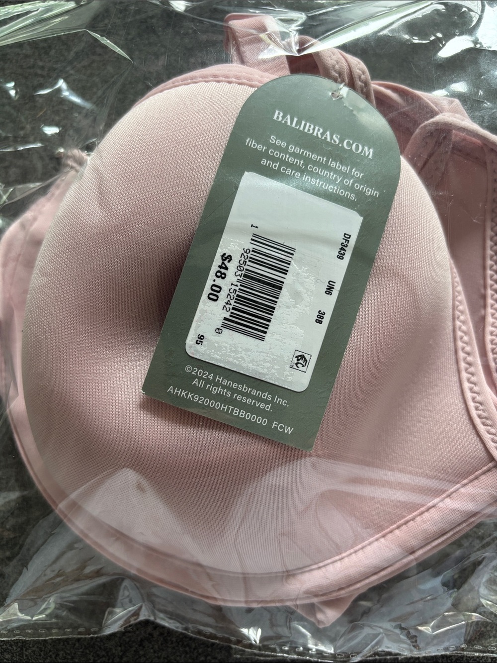 Bali One Smooth U Ultra Light Shaping Underwire Bra Hush Pink 38B NWT - Picture 5 of 5